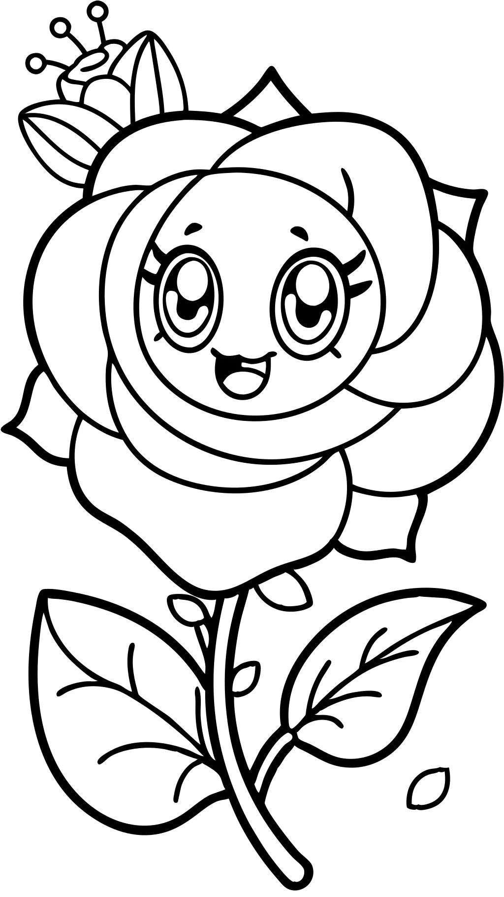 coloriages de roses mignonnes